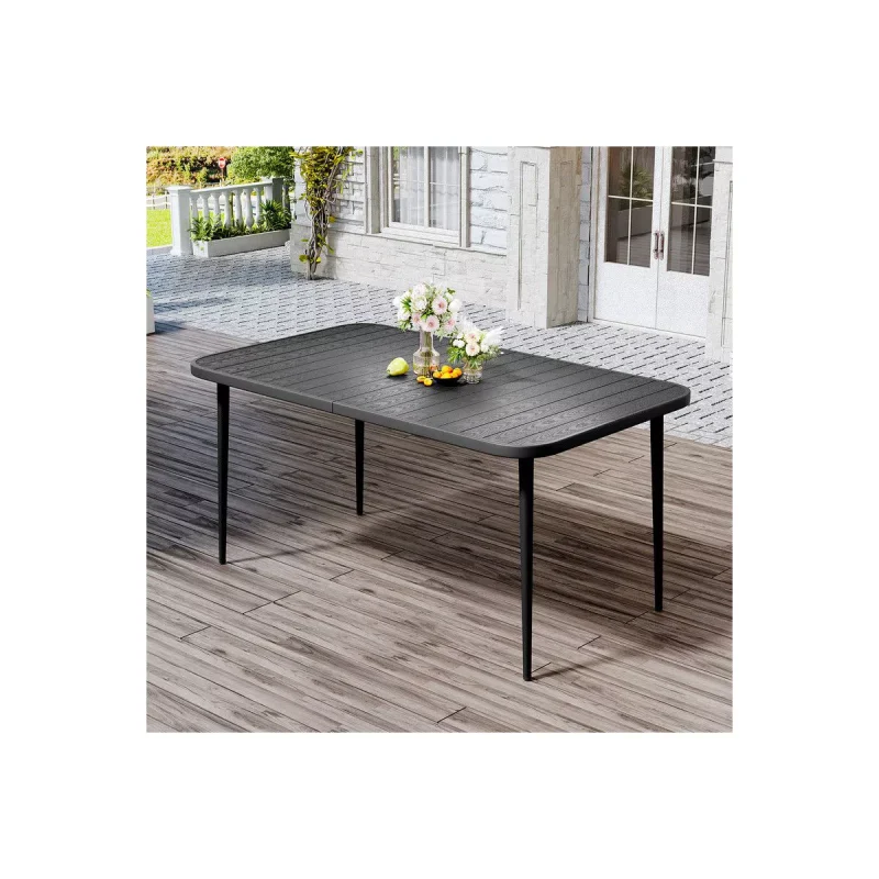 Hyleory Elegant Iron Patio Dining Table