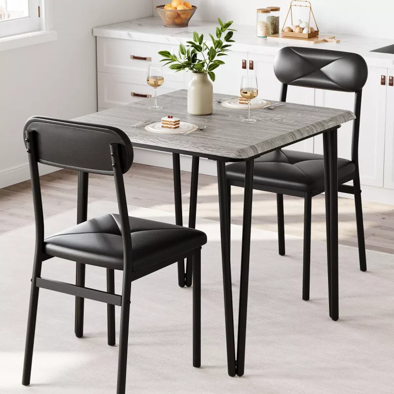 Dining Table for 2,Kitchen dining table set of 2 Small Square Kitchen Dining Tables Set,Space Saving Dinette Accent Furniture